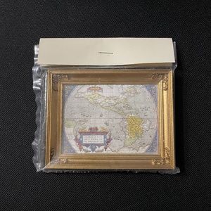 Miniature Mini Art Gold Framed Map from Neiman Marcus